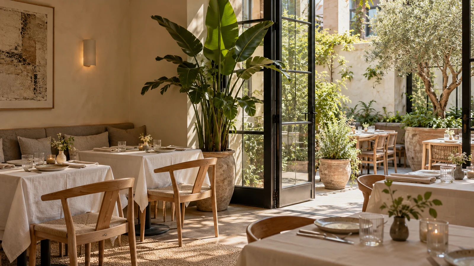 An inviting open-air dining terrace